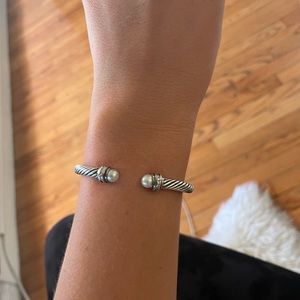 David Yurman Cable Classic Bracelet with Pearls and Diamonds